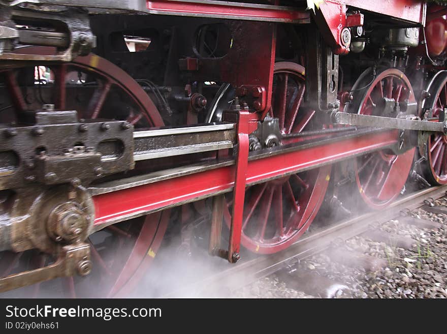 Wheels of the steam locomotive. Class 64 Old German