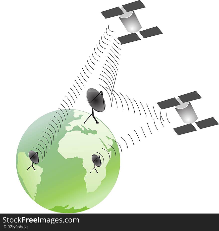 Vecetor illustration of communication between locations