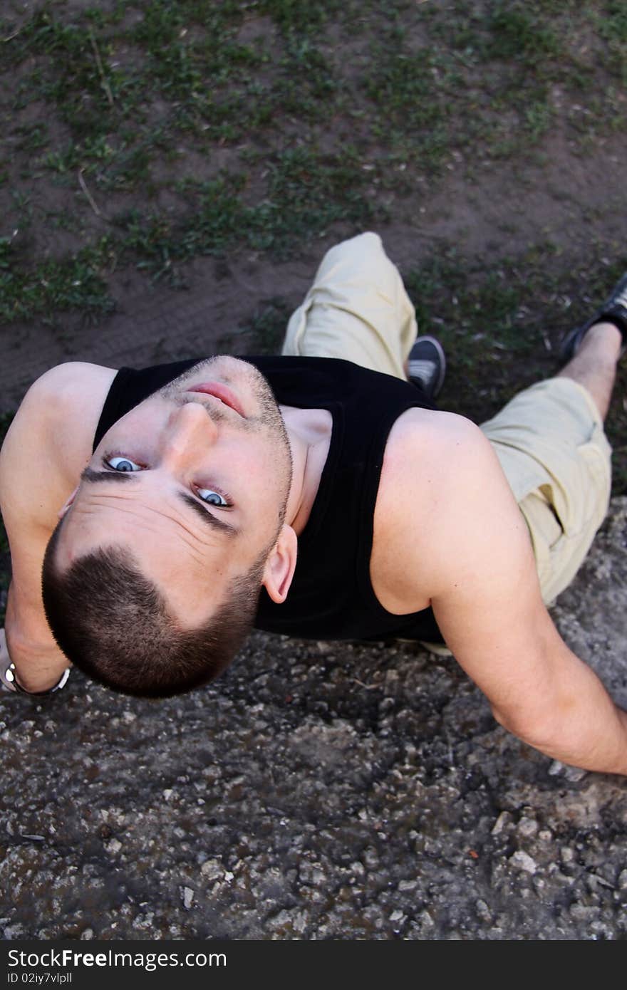 Portrait of a handsome man in outdoor