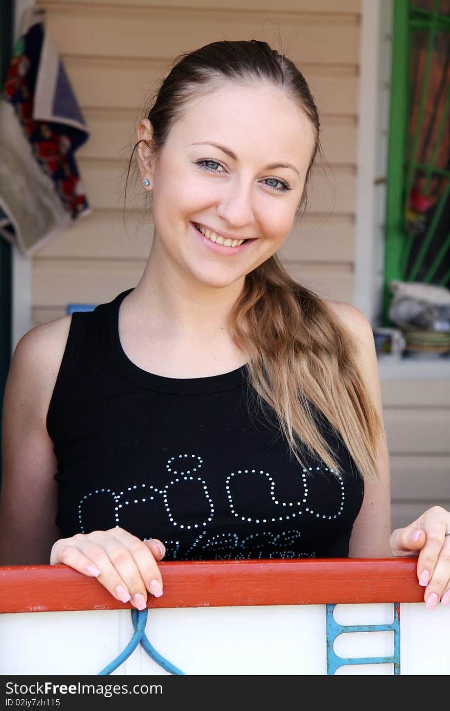 Closeup portrait of a beautiful young woman