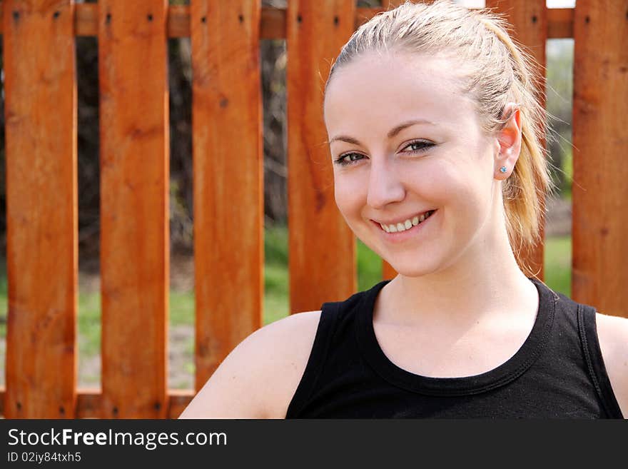 Closeup portrait of a beautiful young woman