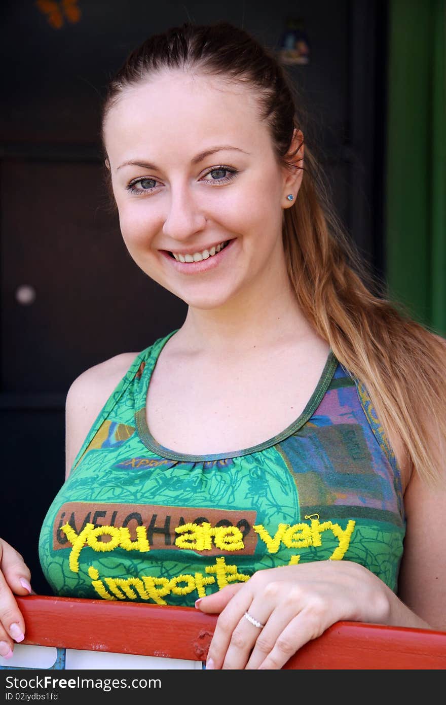 Closeup portrait of a beautiful young woman