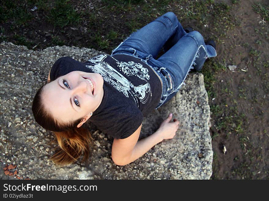 Closeup portrait of a beautiful young woman