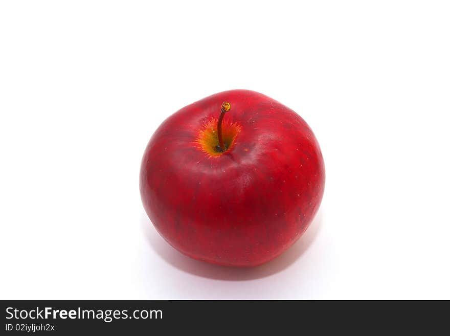 Photo of the red apple on white background