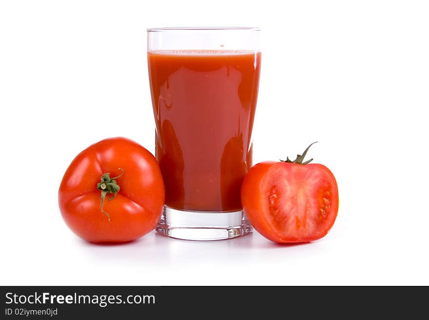 Tomato juice isolated on a white background