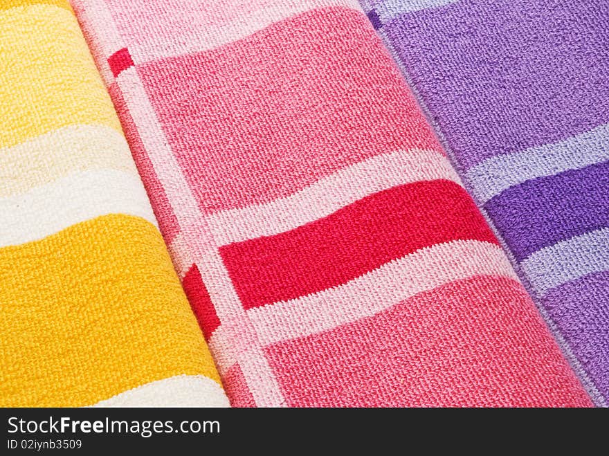 Structure of a multi-coloured towel