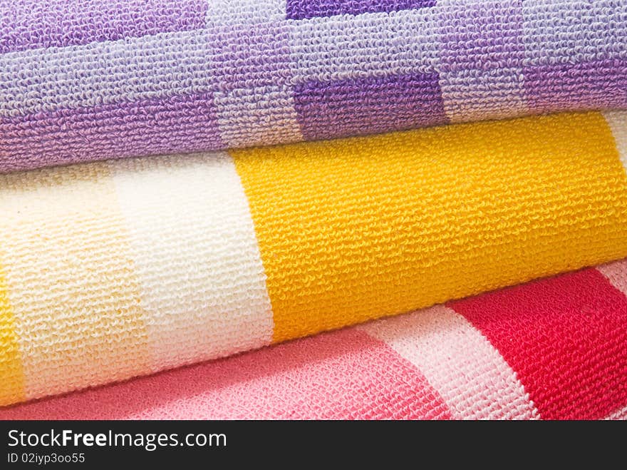 Structure of a multi-coloured towel