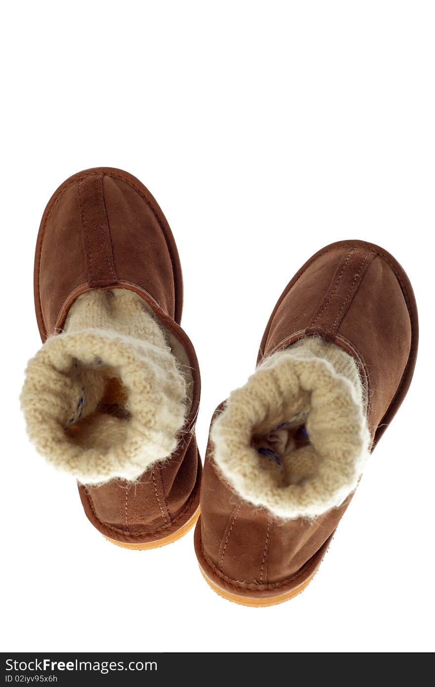 Isolated Brown Comfortable Slippers