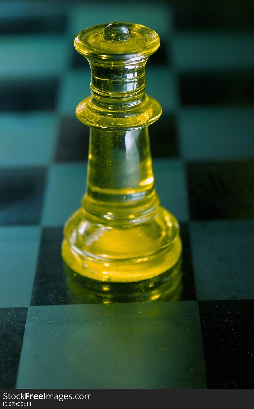 Queen a glass chess piece with glass Chess board in the background.The queen can be moved any number of unoccupied squares in a straight line vertically, horizontally, or diagonally, thus combining the moves of the rook and bishop. The queen captures by occupying the square on which an enemy piece sits. Now that your Queen has the King in check, the King can move to any of up to four spaces away from the queen to escape check. If it does so, the game proceeds &#x28;the Queen has not taken the King&#x29;  No piece can kill the King since the game ends when the King is in checkmate &#x28;before it is “killed” as you so put it&#x29;. There is NO legal move that can kill a king. At you&#x27;re best, the king can be brought to discomfort, and the game ends there.