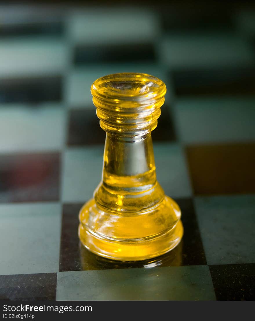 Rook a glass chess piece