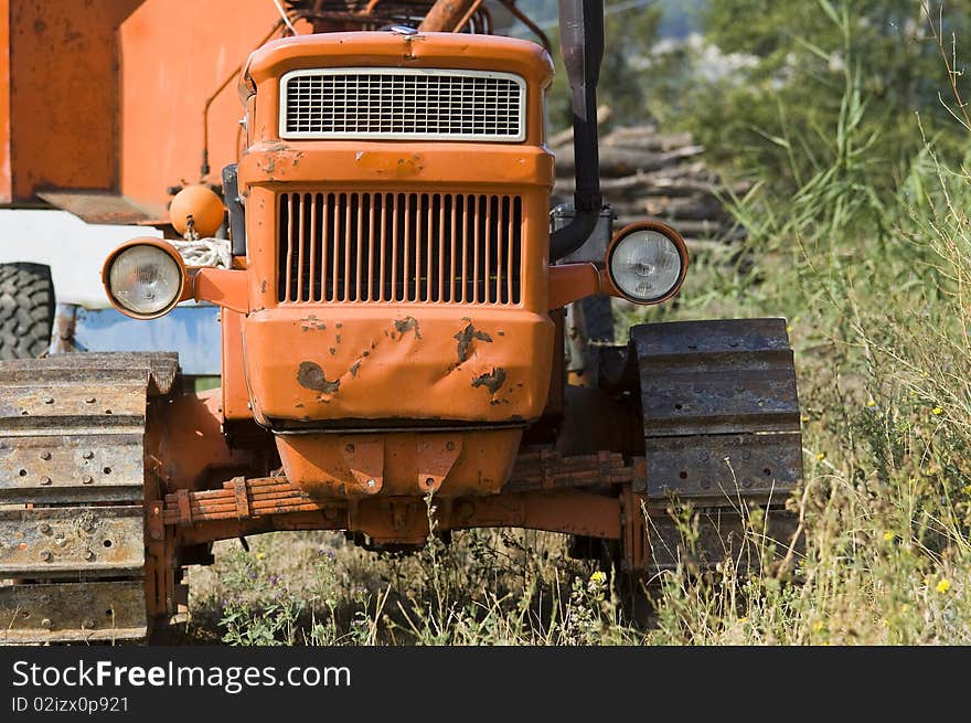 Old farm fiat caterpillar tractor. Old farm fiat caterpillar tractor