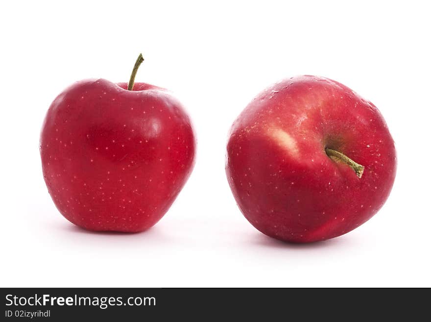 Two red apples isolated on white. Two red apples isolated on white