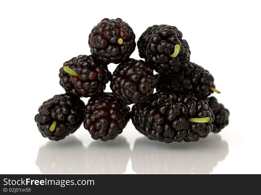 Some blackberries isolated on white background. Some blackberries isolated on white background.