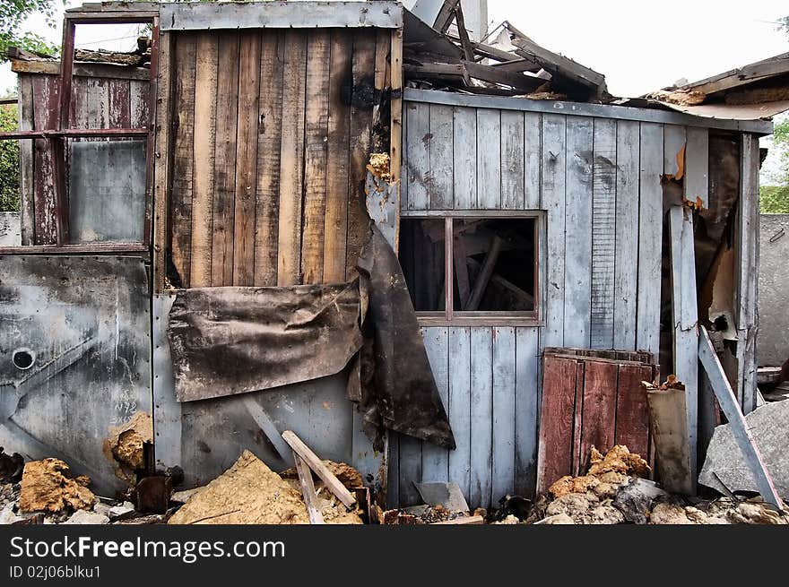 Near Chernobyl area. Modern ruins. Ukraine. Kiev region. Near Chernobyl area. Modern ruins. Ukraine. Kiev region