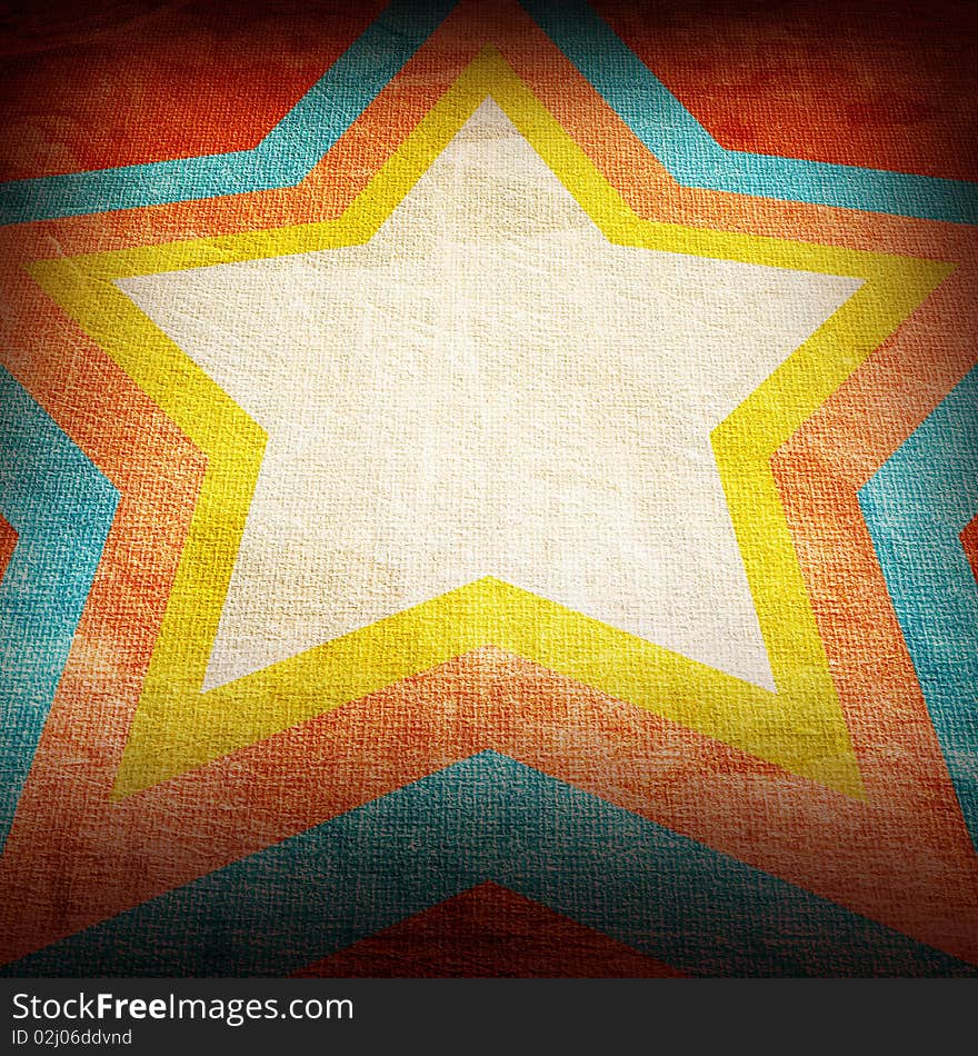 Star on dark grunge background