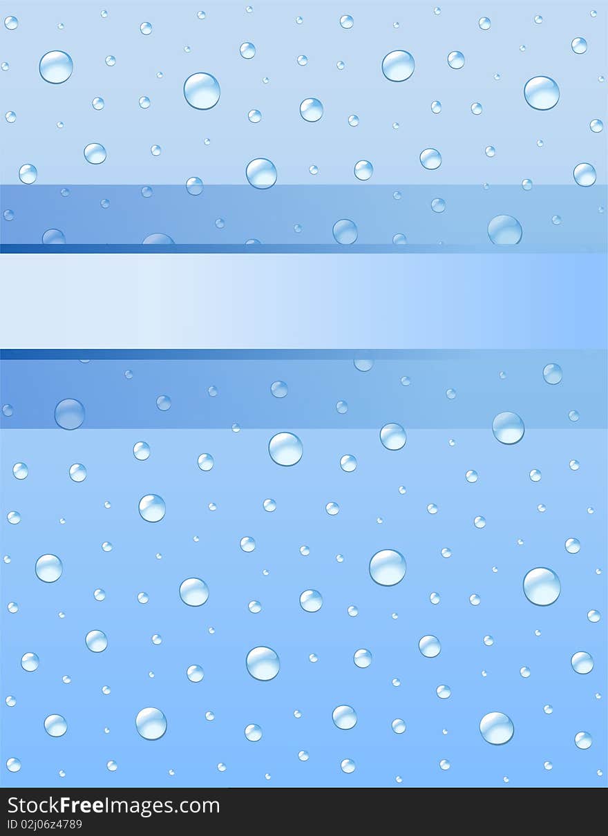 Blue background with water drops