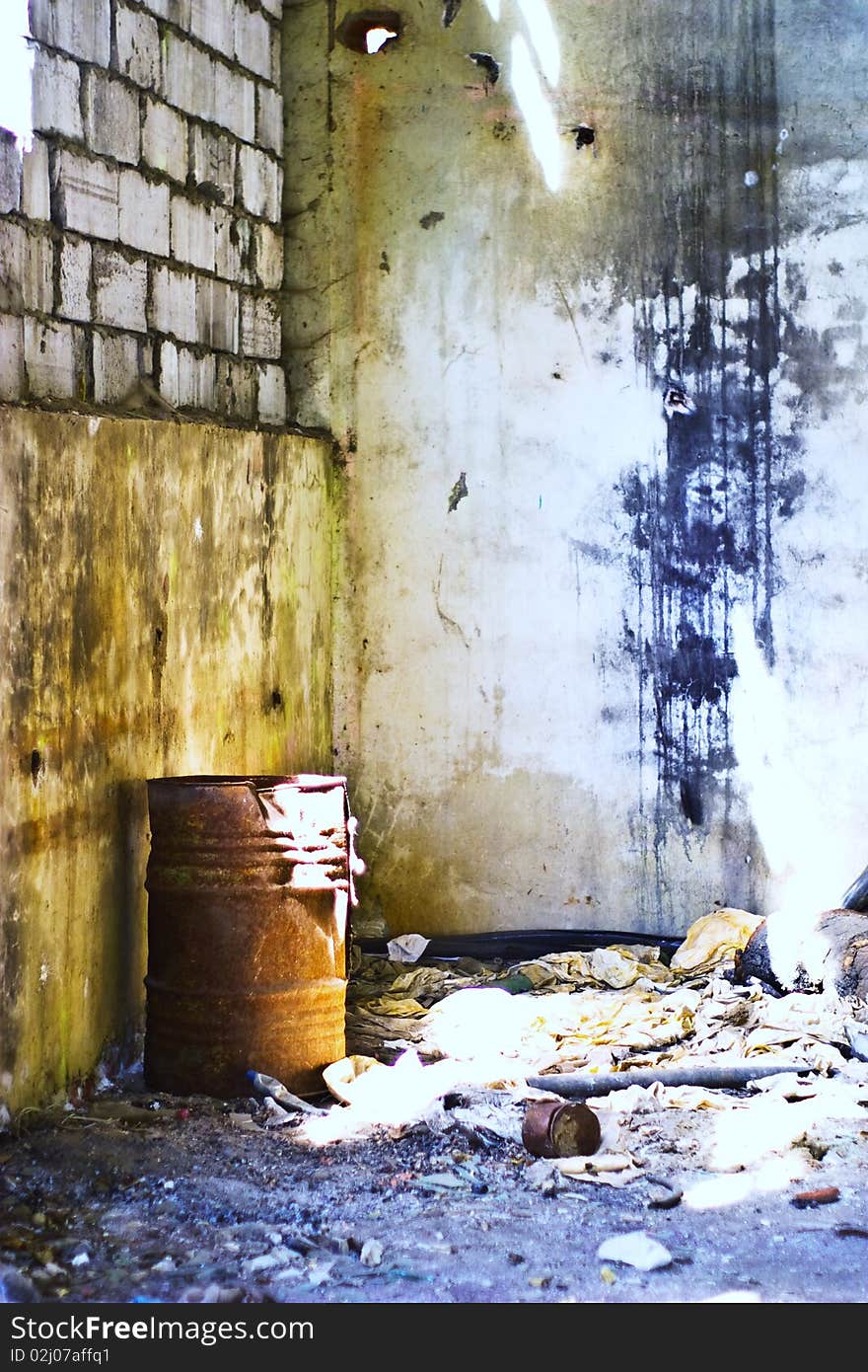 Ruins of a very heavily polluted industrial site, 1890's the place was known as one of the most polluted towns in Europe. Ruins of a very heavily polluted industrial site, 1890's the place was known as one of the most polluted towns in Europe.