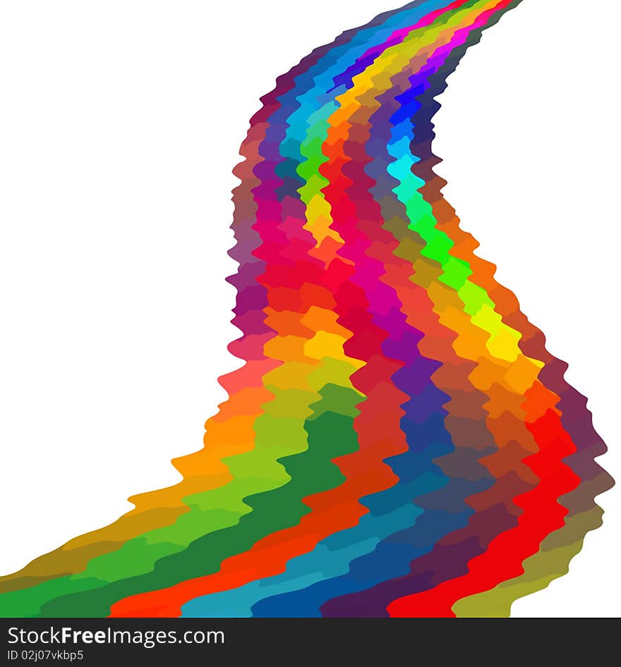 Color wave on a white background