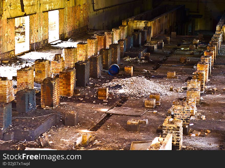 Ruins of a very heavily polluted industrial site, 1890's the place was known as one of the most polluted towns in Europe. Ruins of a very heavily polluted industrial site, 1890's the place was known as one of the most polluted towns in Europe.