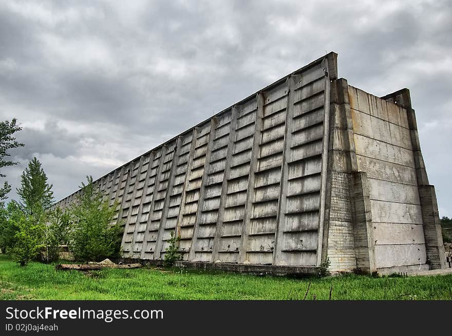 Near Chernobyl area. Modern ruins. Ukraine. Kiev region. Near Chernobyl area. Modern ruins. Ukraine. Kiev region