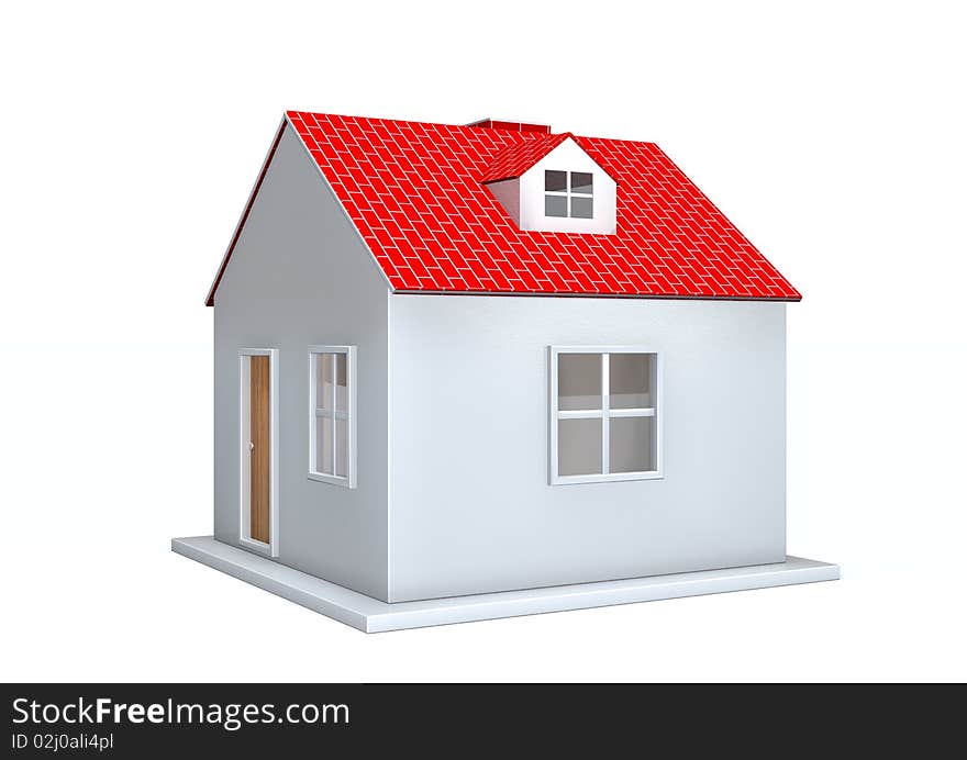 A house is on white background