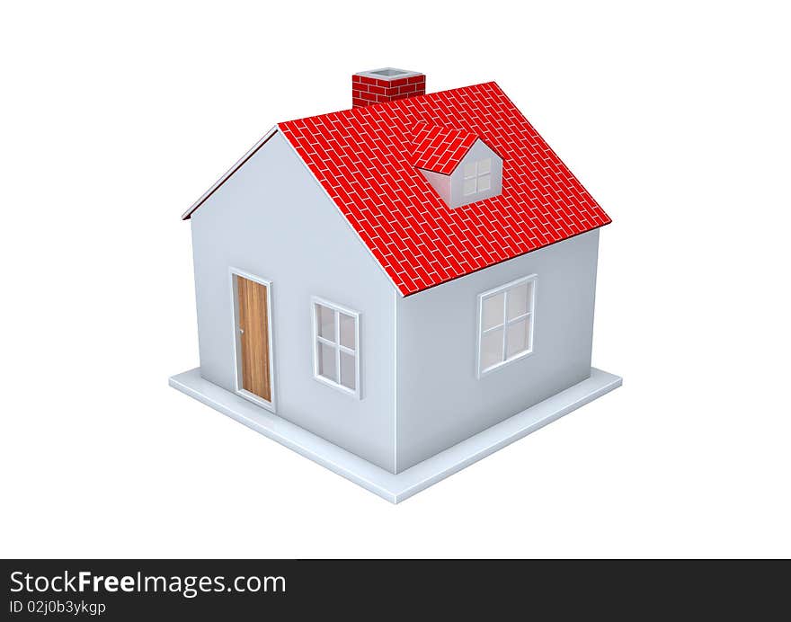 A house is on white background