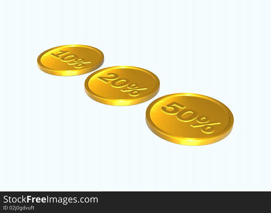 3d render image of coin on white.