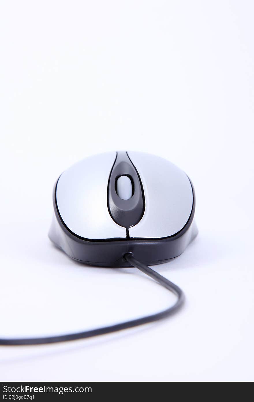 Computer mouse over white background. Technology image