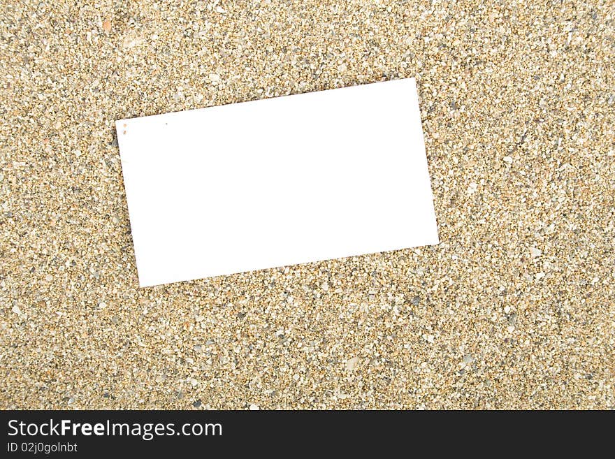 Businesscard on the sand. Background. Businesscard on the sand. Background