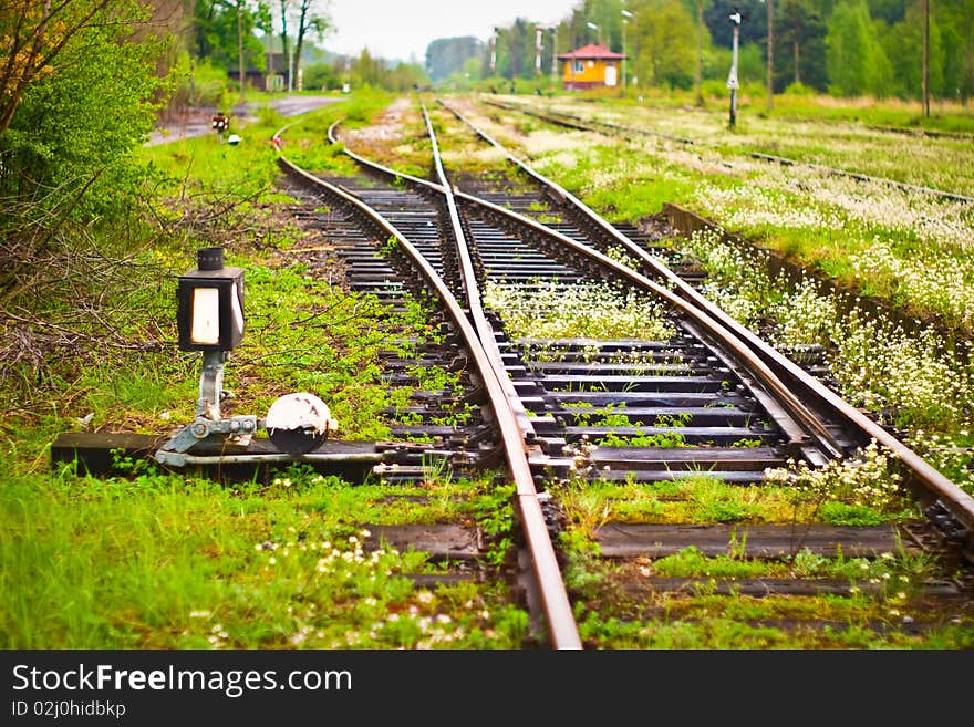 View of the railway track on a sunny day