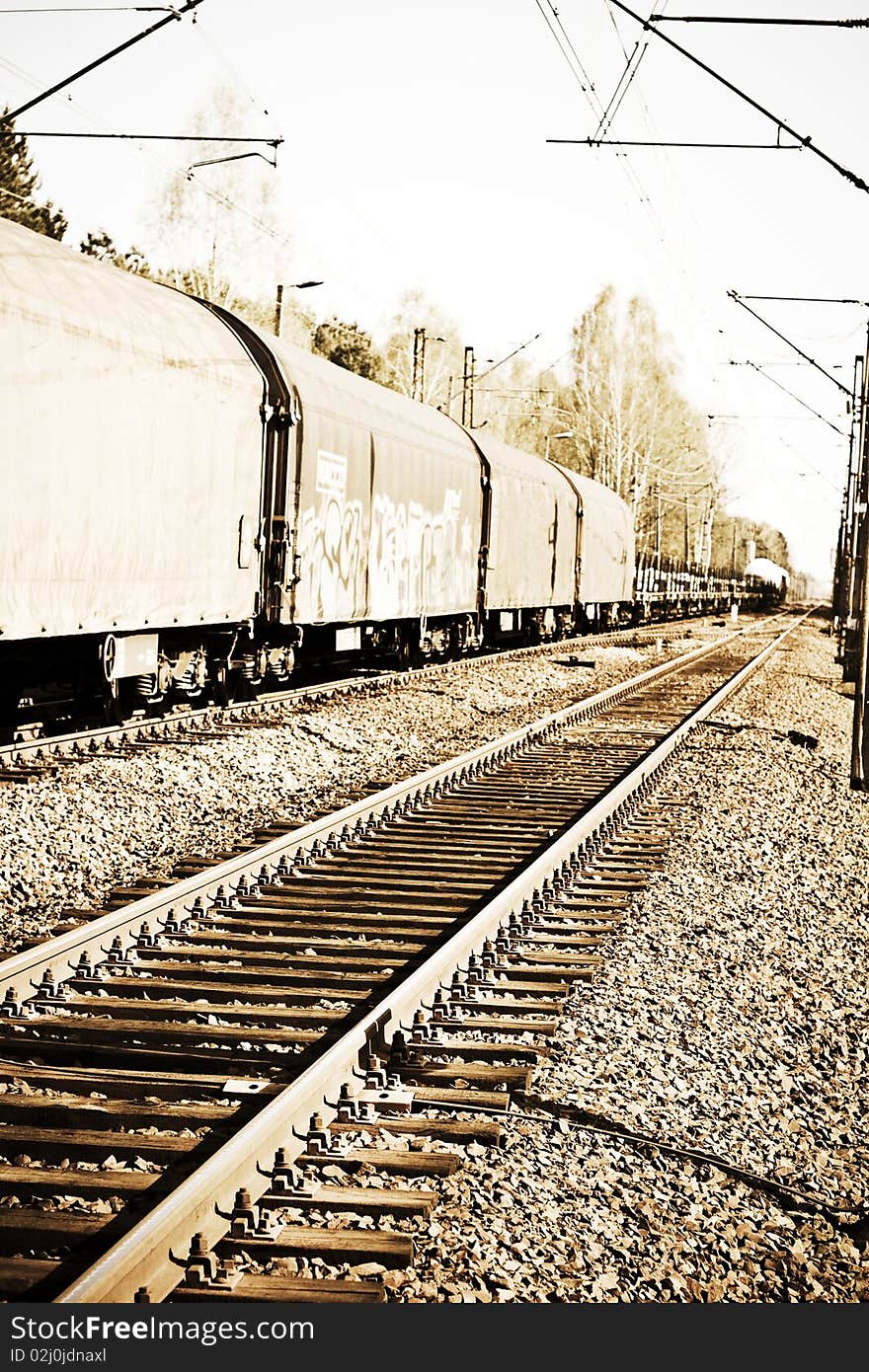 View of the railway track on a sunny day