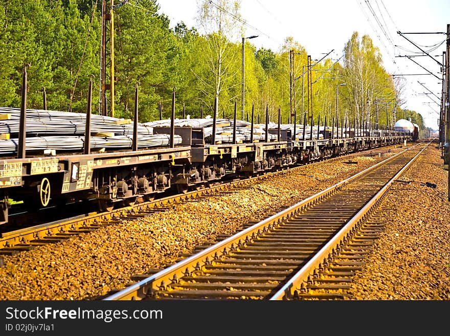 View of the railway track on a sunny day