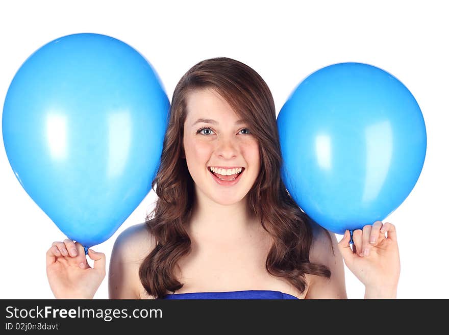 Teen with good fashion sense on a white background