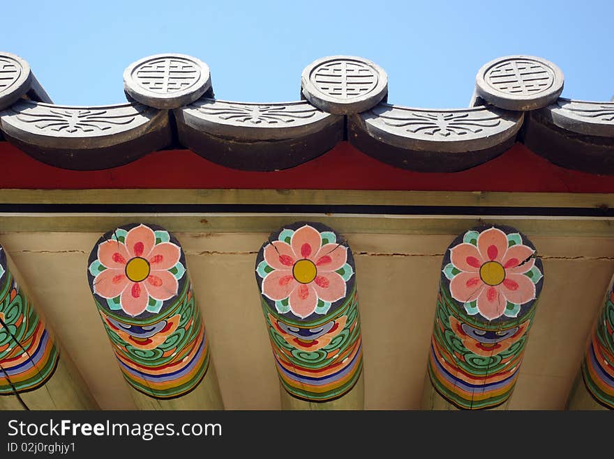 Roof flower. Palaces in South Korea. Roof flower. Palaces in South Korea.