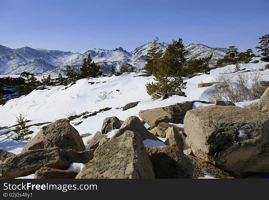 Winter in mountains