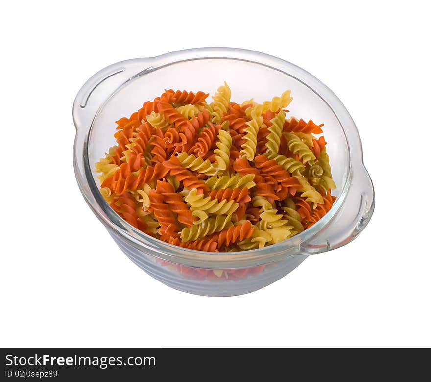 Raw fusilli pasta of diferent colors, close up. Raw fusilli pasta of diferent colors, close up.