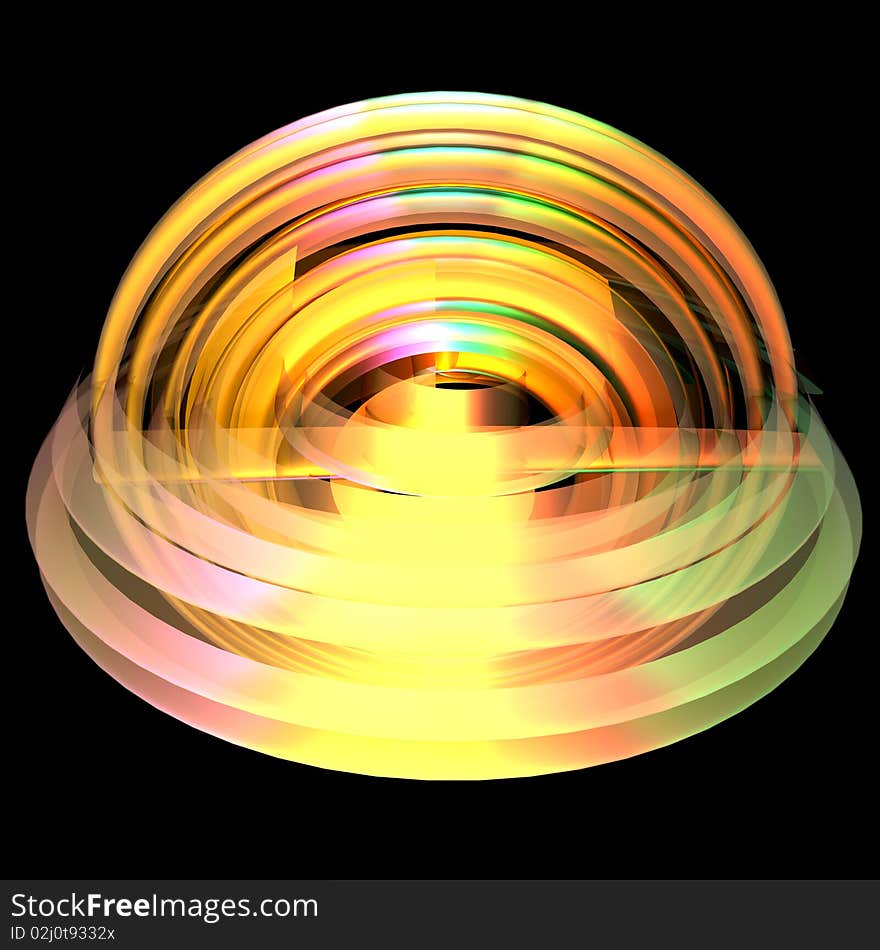 An abstract shape in colors - a 3d image