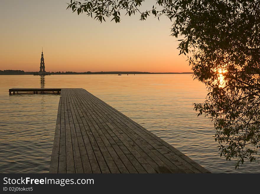 Sunset Over River