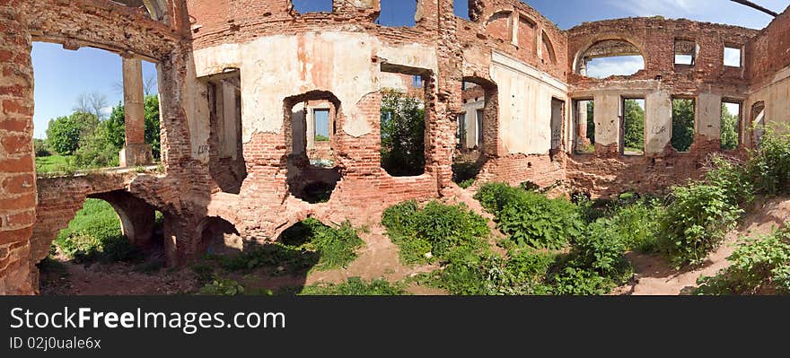 Inside of ruined brick mansion, Serpuhov, Russia. Inside of ruined brick mansion, Serpuhov, Russia