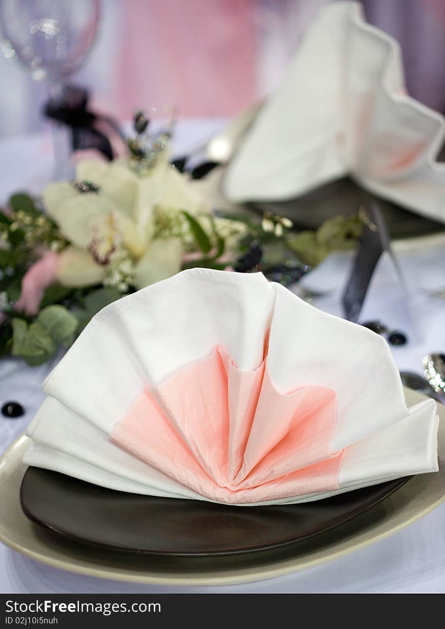 Dinner table with flowers