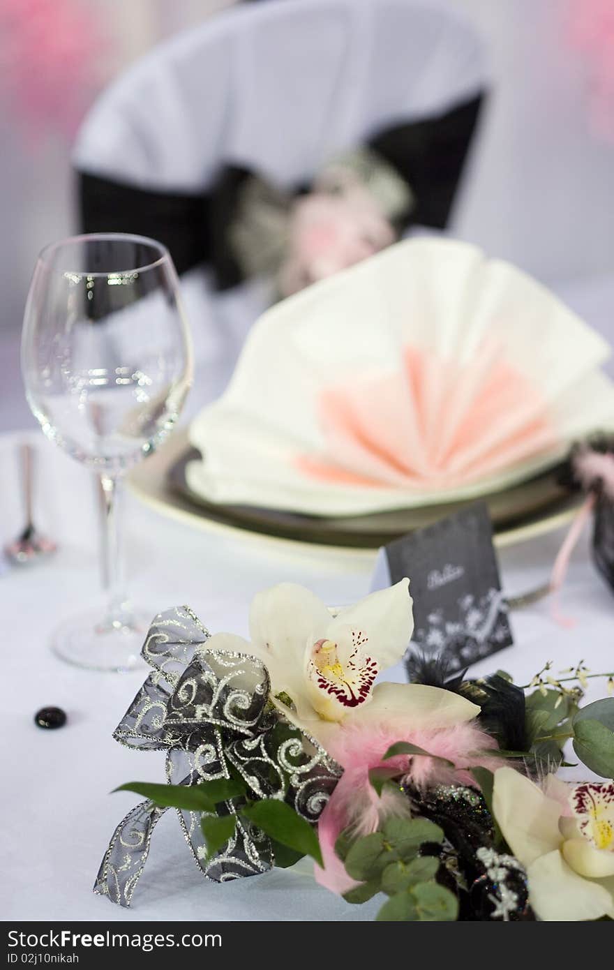 Dinner table with flowers