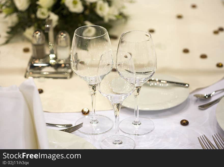 Dinner table with flowers