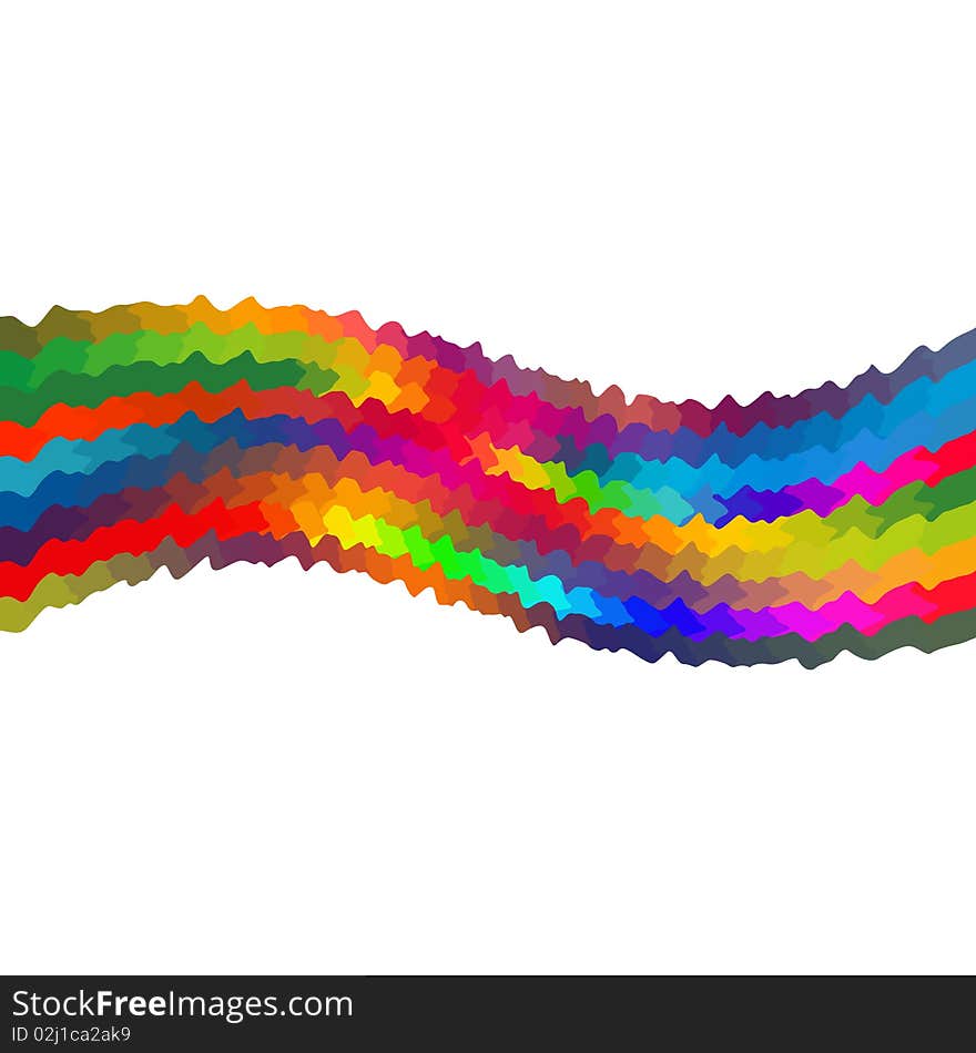 Color wave on a white background