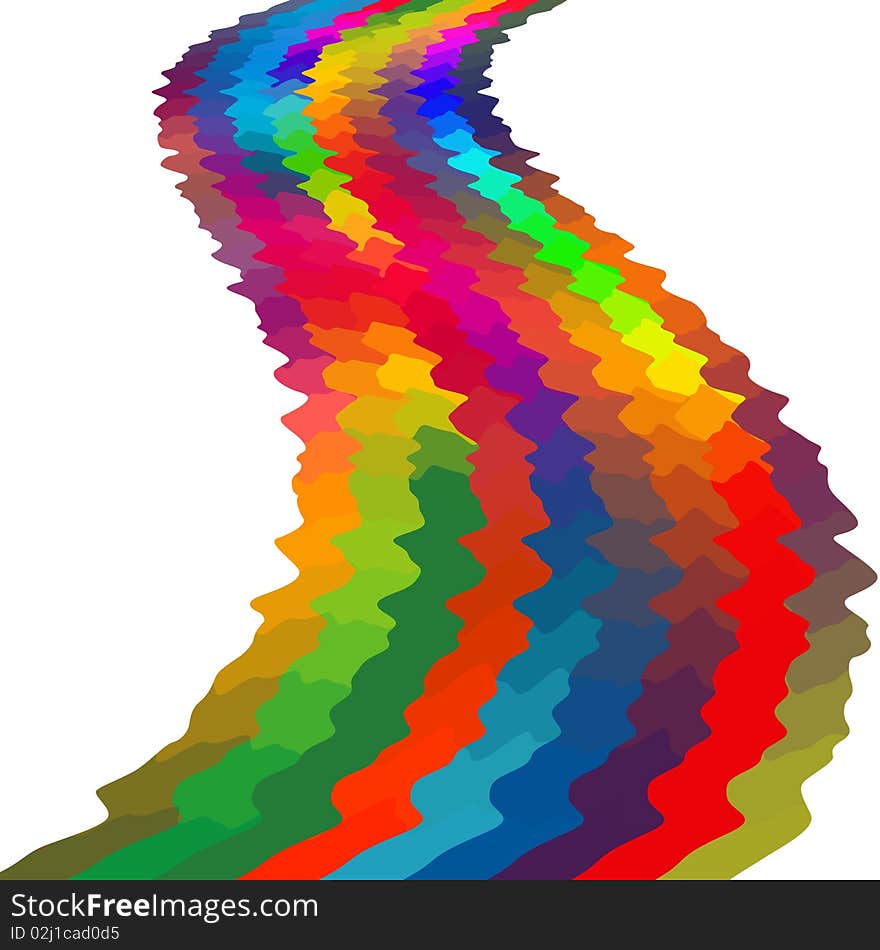 Color wave on a white background