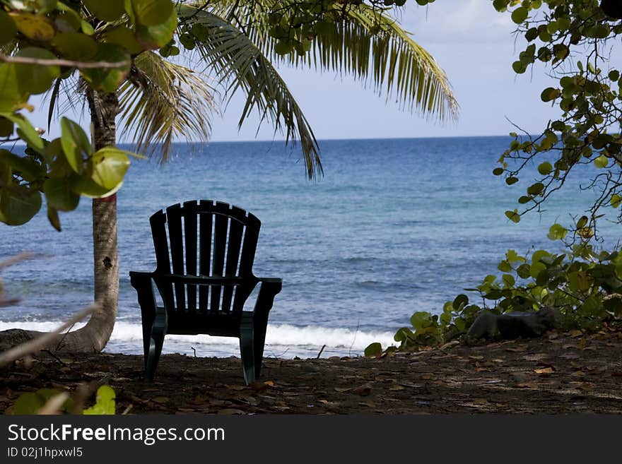 Beach chair island view