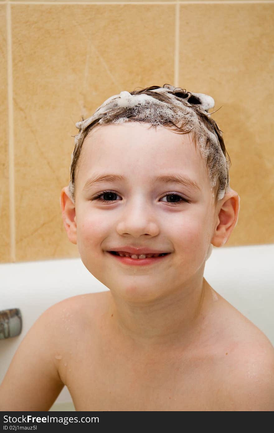 Boy Taking A Bath