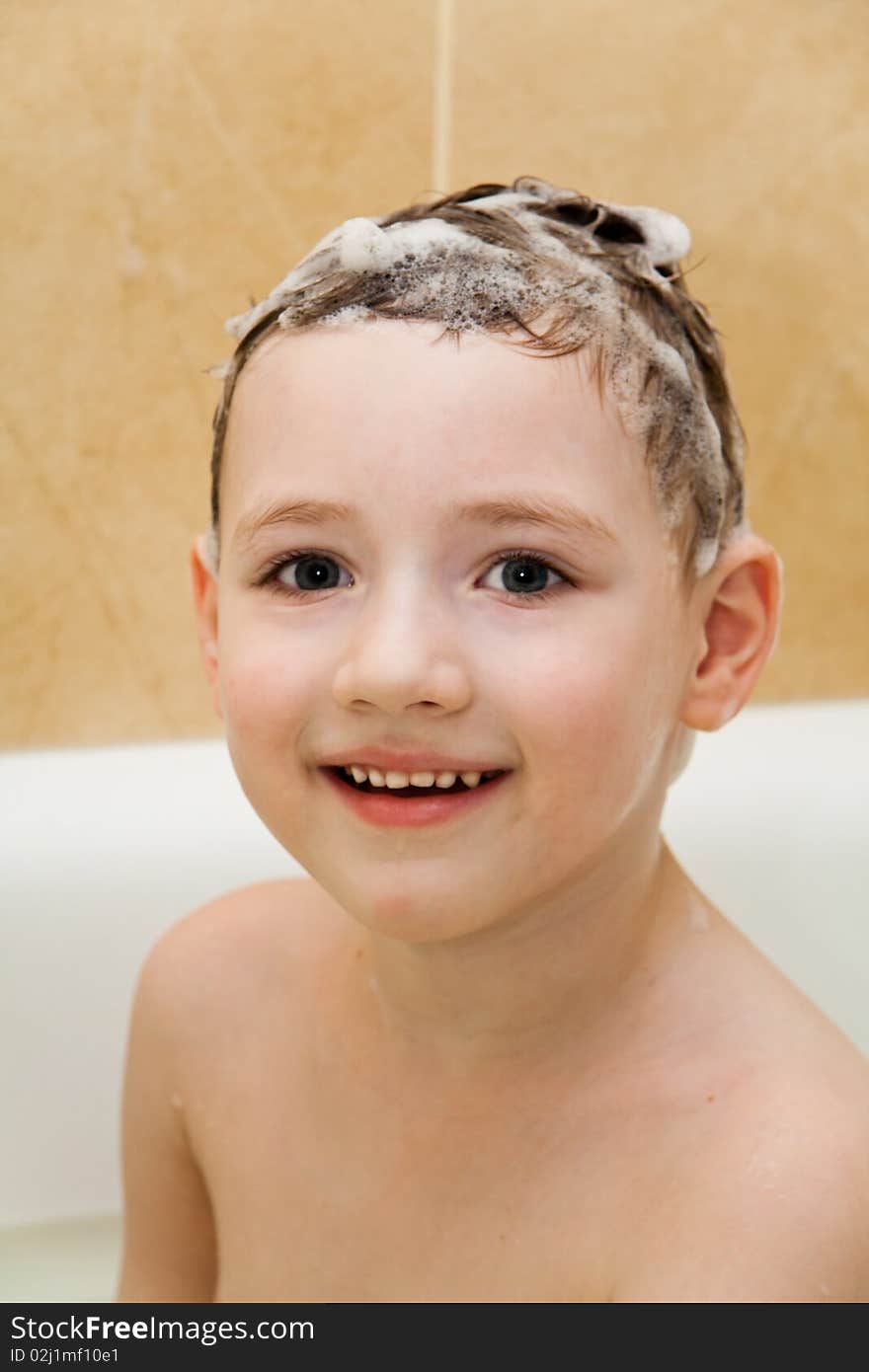 Boy Taking A Bath