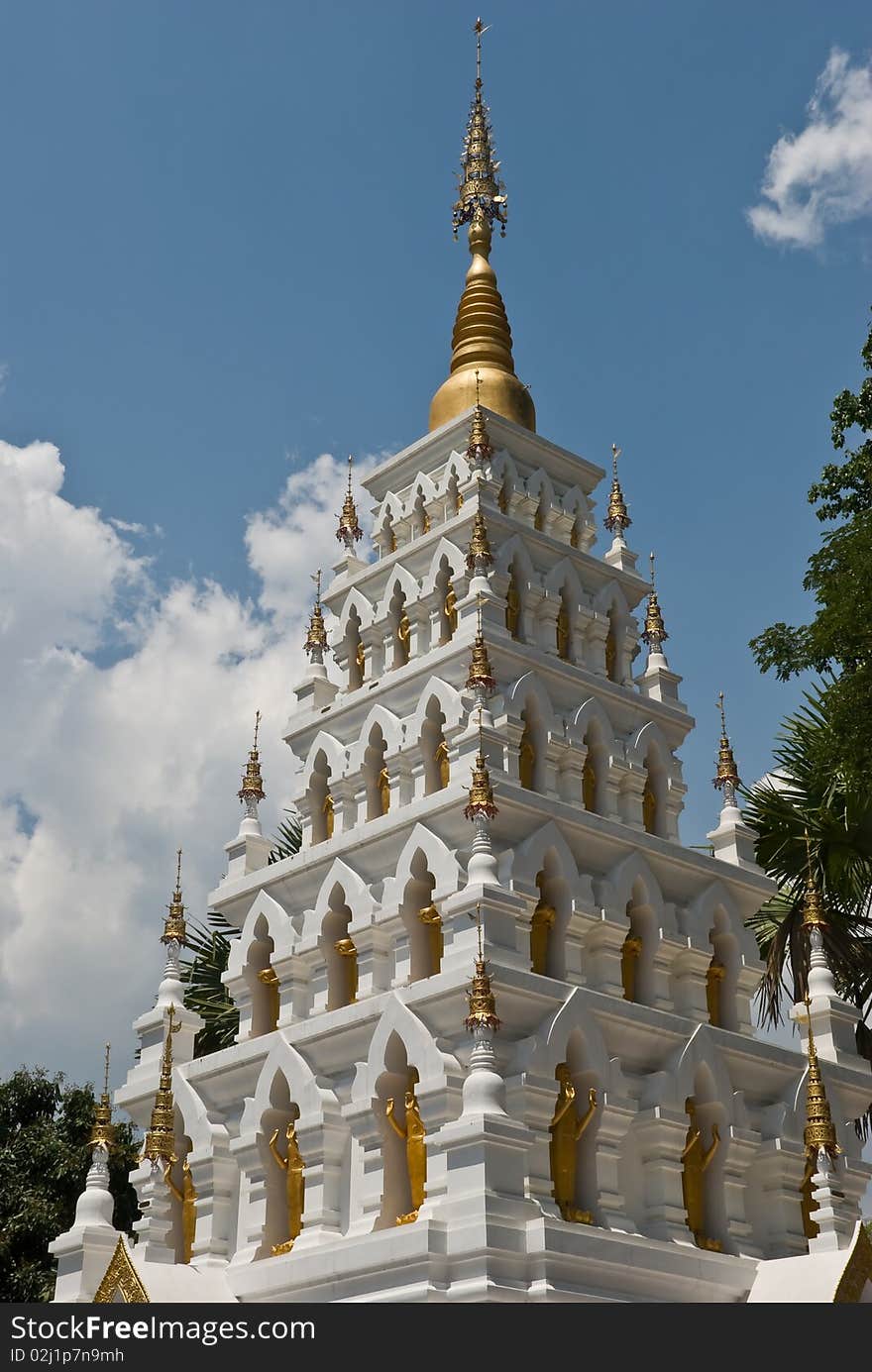 White pagoda north of Thailand