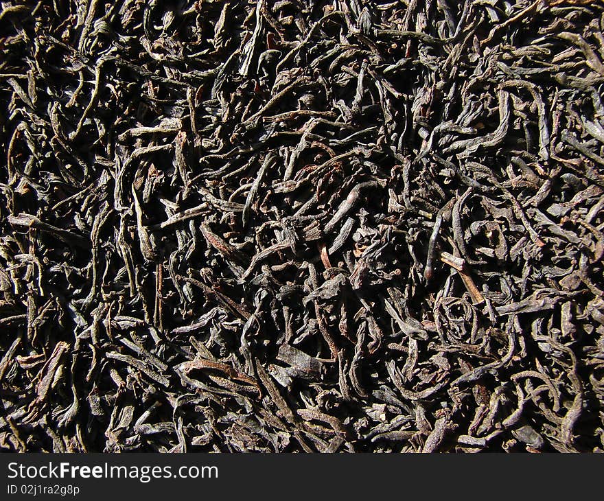 Black tea texture close up