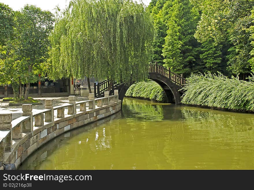 Picturesque canal scene in central China